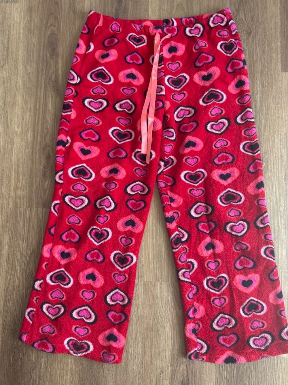 Red Heart Fuzzy Pajama Pants